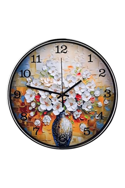 OEM Ceas de perete cu flori pictate
