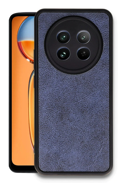 Hulyomer Hub Hulyomer Realme 12 5g Case Aras Leather Cover - Navy Blue 1185576