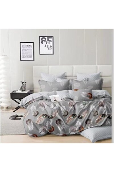 OEM Double Bed Linen Set, 2 Persons, 4 Pieces, 240x250 cm, Multicolor, Feathe...