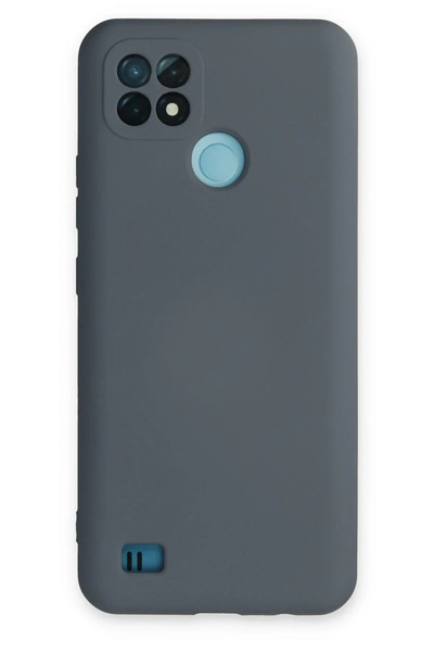 BSN STİL Bsnshop Realme C21 Case Nano Inside Velvet Silicone - Gray 1058986