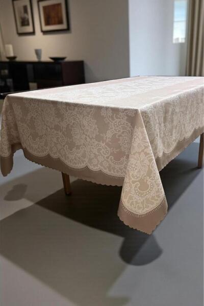 Çeyiz Diyarı مفرش طاولة زاراف بدون خياطة 150×200 سم بني