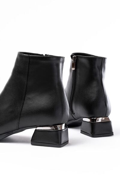 Zerenyus Zri̇n-500 Premium Black Heeled Zippered Daily Women's Boots