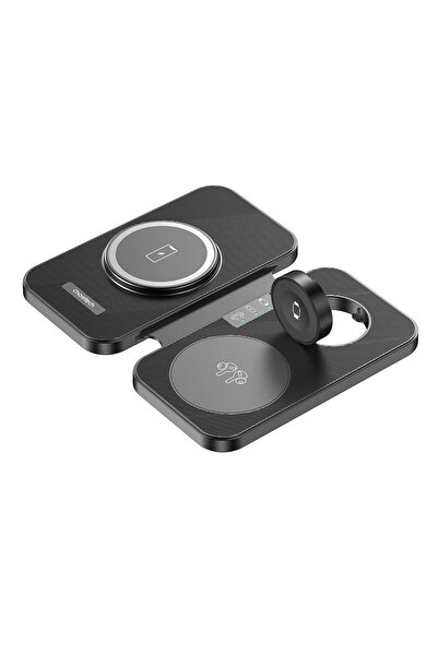 CHOETECH T616-F 3-in-1 Wireless Charging Station, 10W, Black, 1m Cable