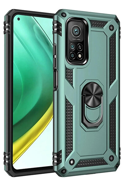 Hulyomer Hub غطاء سيليكون لهاتف هوليومر شاومي مي 10 تي برو مع حلقة سويا - أخض...