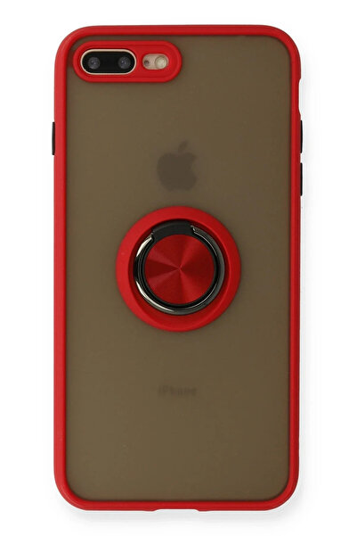 Hulyomer Hub غطاء سيليكون هوليومر 7 بلس مع حلقة مونتريال - أحمر 1185576