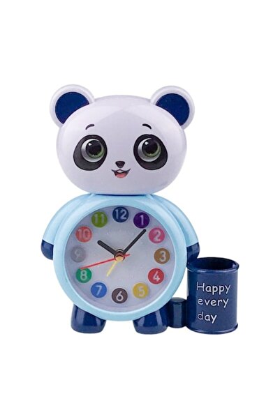 OEM Ceas de birou din plastic cu cap de urs și suport pentru pix