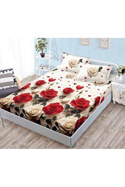 OEM Ελαστικό Κάλυμμα Στρώματος με 2 Μαξιλαροθήκες, 3 Τεμάχια, Σατέν Βαμβακερό...