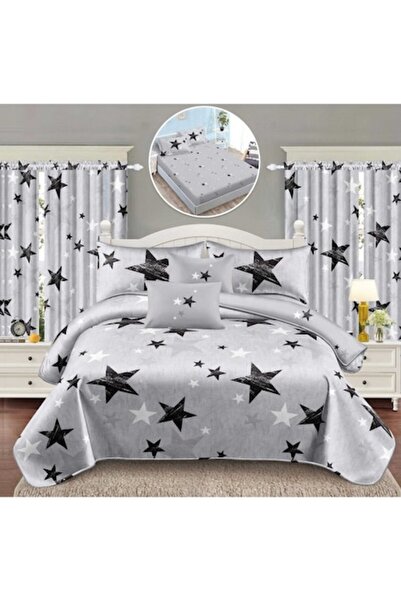 OEM Bedding and Curtains Set, Elastic Sheet, 6 Pieces, 1 Person, 140x200cm, E...