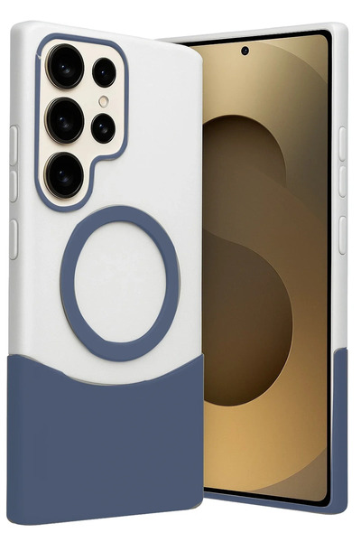 BSN STİL غطاء BSNSHOP لهاتف سامسونج جالاكسي S24 ألترا فيلار ماج سيف - أزرق دا...