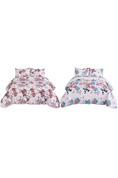 OEM Αναστρέψιμο Κουβερλί 2 Όψεων, για Διπλό Κρεβάτι, 3 Τεμάχια, Φλοράλ Σχέδιο...