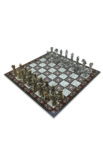 Gift Home GiftHome Premium Battal Boy Metal İŞLEMELİ KLASİK Satranç Takımı ve...