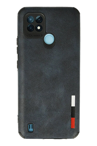 BSN STİL Bsnshop Realme C21 Case Loop Leather Silicone - Navy Blue 1058986