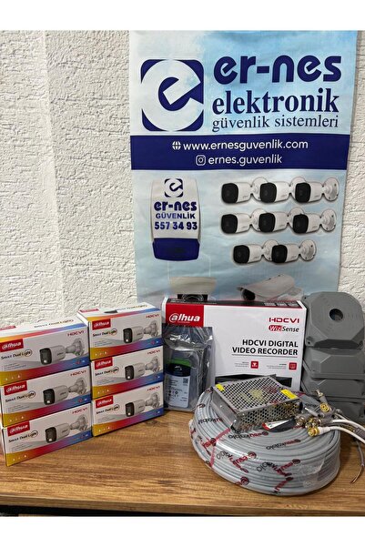 DAHUA 6 Kameralı Güvenlik Kamerası Seti - Uzaktan Izleme -7/24 Renkli görüşlü...