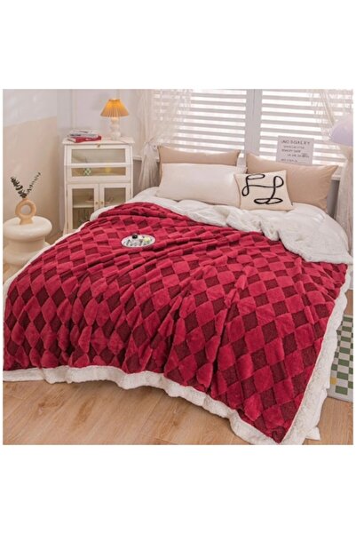 JOJO HOME Double Bed Blanket with Fur, Jojo Home, Diamonds Model, Bicolor, 20...