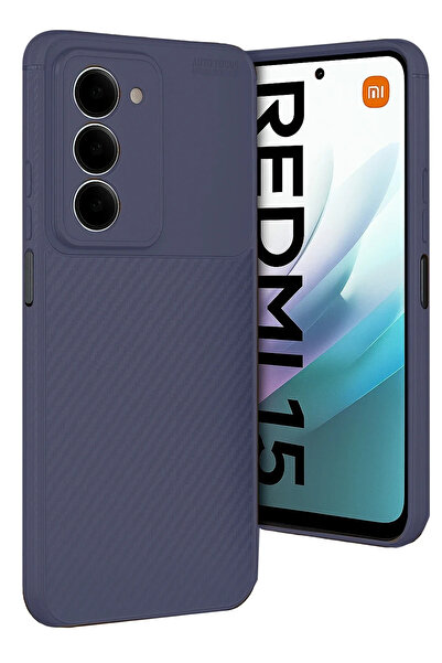 BSN STİL غطاء كربوني بتركيز تلقائي لهاتف شاومي ريدمي 15 4G - أزرق داكن 1058986