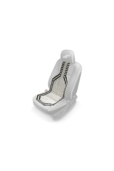 AMIO Husă auto cu bile de masaj din lemn (alb cu negru)