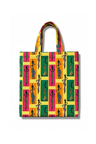 maia Colorful Stylized Female Figure Patterned Cloth Bag – Figure Accentuated...
