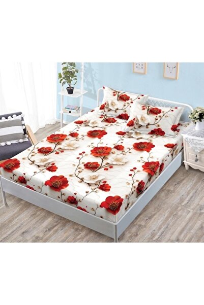 OEM Ελαστικό Κάλυμμα Στρώματος με 2 Μαξιλαροθήκες, 3 Τεμάχια, Σατέν Βαμβακερό...