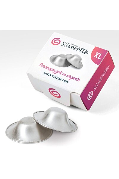 Silverette أغطية حماية الحلمة الفضية الأصلية مقاس XL