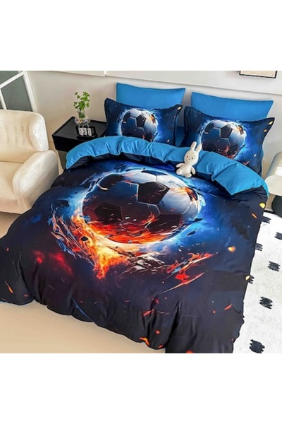 JOJO HOME Double Bed Linen Set, Jojo Home, Digital 5D Print, Football, 6 Piec...