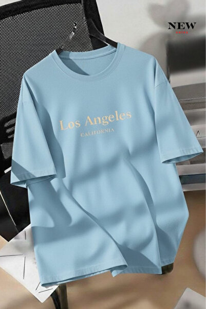 New Shine تي شيرت مطبوع للجنسين من لوس أنجلوس كاليفورنيا