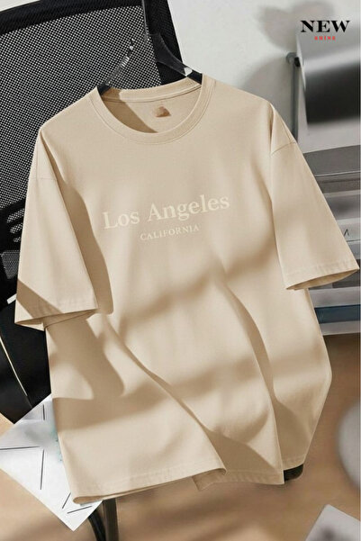 New Shine تي شيرت مطبوع للجنسين من لوس أنجلوس كاليفورنيا