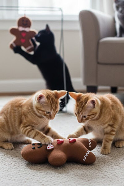 TechnoStation Bisküvi Adam Kedi Köpek Isırma Tırmalama Oyuncağı Şirin Sesli E...