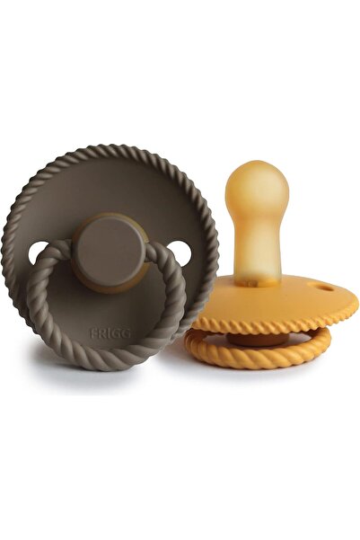 Frigg Rope Latex Baby Pacifier 6-18 Months | 2 Pack Soother with Rope Twist T...