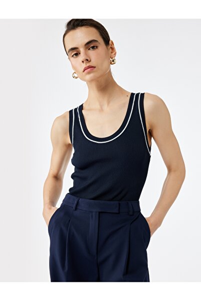 Koton Women's Blouse 6Wak30012Ht Dark Blue