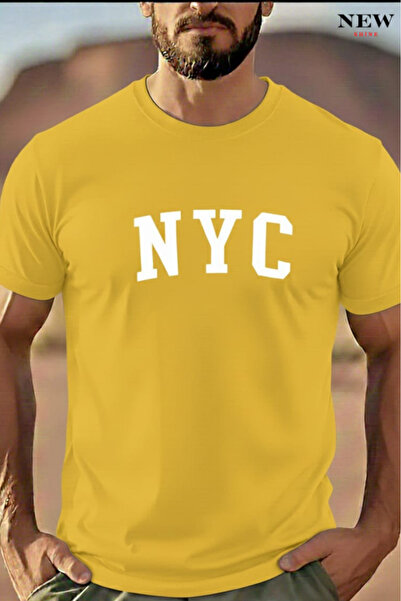 New Shine تي شيرت مطبوع للجنسين من نيويورك سيتي