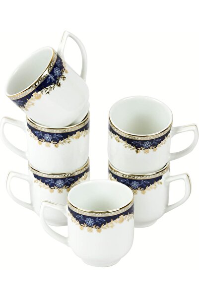 PEGGY OLIVER Aurora Collection Set of 6 Coffee Mugs (200ml) Real Gold Plated