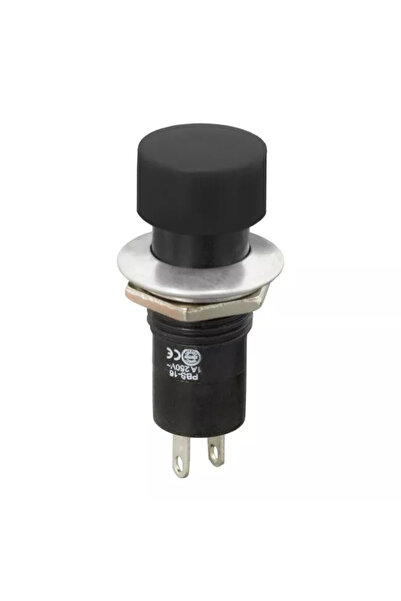 OEM Push button 1 circuit 1A 250V ON-(OFF) black non-latching