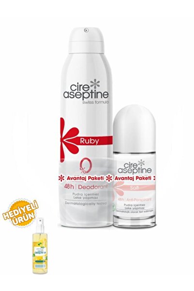 CIRE ASEPTINE Ruby Deodorant 150Ml+Soft Rollon 60Ml Avantaj Paketi