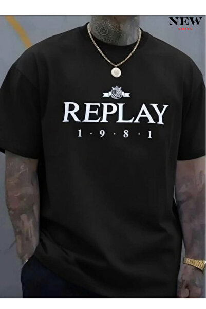 New Shine تي شيرت مطبوع للجنسين من ريبلاي 1981