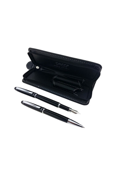 daço Daco SE266N Black ballpoint pen and fountain pen set