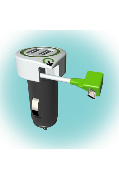 Somogyi 7640167560295 2x USB 3.1A + cablu micro USB inclus 15.5W Negru