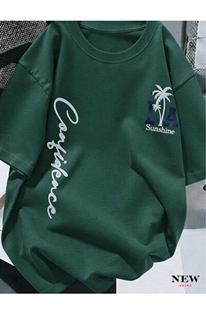 New Shine تي شيرت مطبوع عليه كاليفورنيا للجنسين