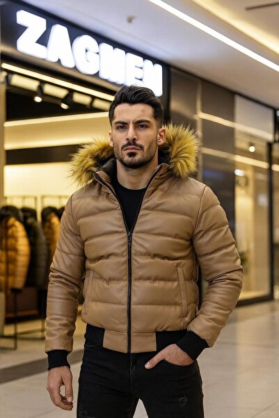 ZAGMEN Erkek Suni Deri mont