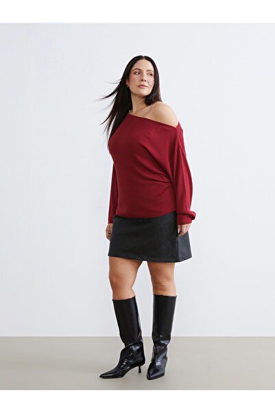 LC Waikiki Plus Size Snake Skin Pattern Mini Skirt