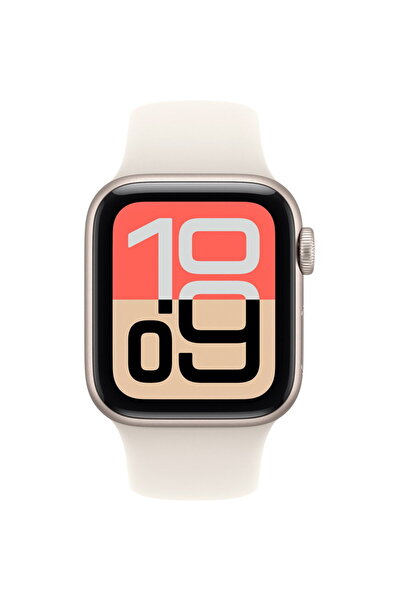 Apple Ceas SE 3, Smartwatch argintiu, aluminiu, 40 mm, banda sport polarstern...