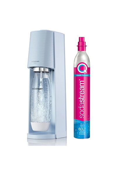 sodastream Aparat de sucuri Terra lightblue QC cu CO2 și sticlă PET de 1L (10...