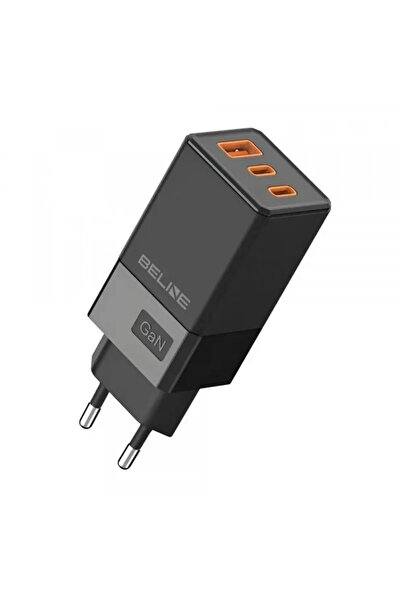 Beline Cap de alimentare GaN de 65W, 2xUSB-C +USB-A, negru