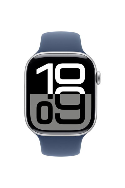 Apple Ceas 10 GPS, carcasă Cellular, aluminiu argintiu, 46 mm, curea sport, d...