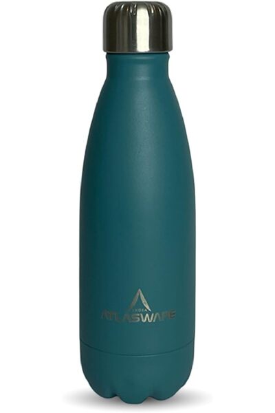 Atlasware زجاجة مياه فاخرة من الفولاذ المقاوم للصدأ، سعة 350 مل، معزولة بجدار...