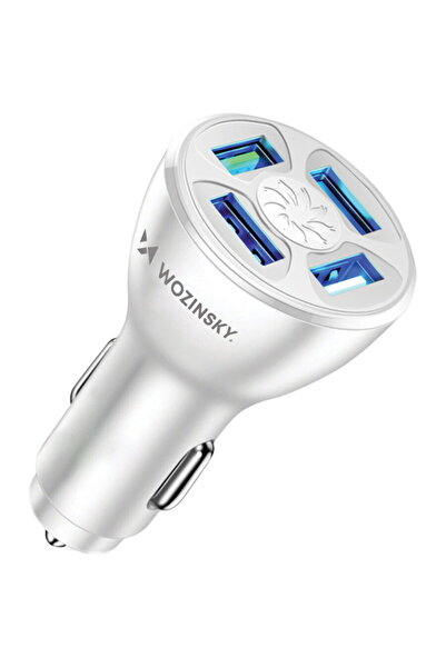 WOZINSKY Încărcător auto WCCAW 50W 4x USB-A QC - alb