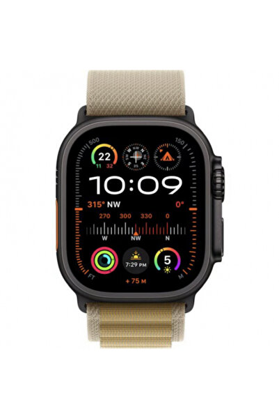 Apple Curea SmartWatch MYQ13ZM/A, 49mm, Tan Alpine Loop Black Titanium Finish...