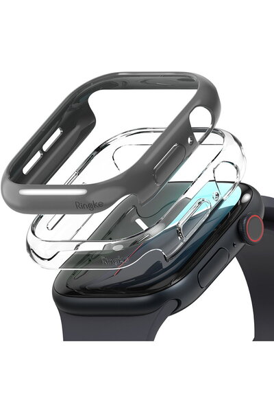 Ringke Case for Apple Watch 10 42mm + Foil (set of 2) - Slim - Clear / Dark Grey
