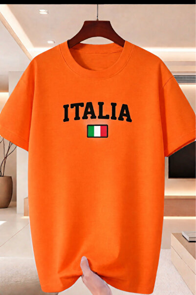 New Shine تي شيرت مطبوع عليه إيطاليا للجنسين