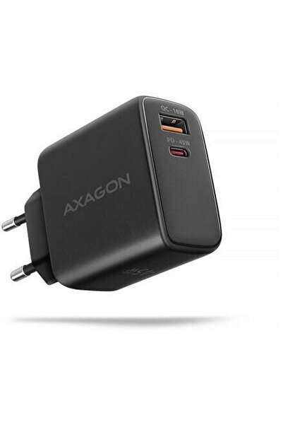 Axagon Încărcător de perete cu 2 porturi ACU-PQ45 PD&QC, negru, 45W