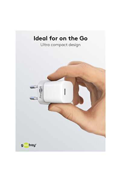 goobay USB-Cв„ў PD GaN Fast Charger Nano (20 W) white